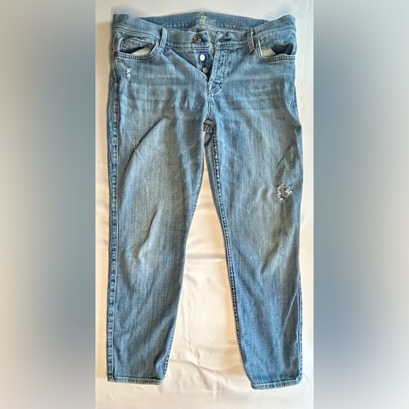 7 For All Mankind Womens Josefina Jeans Skinny Boyfriend Button Fly size 29 - Picture 1 of 5